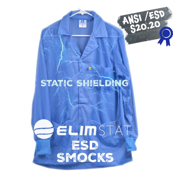 Elimstat Static Control Garments shield nearby electronics from static on your upper body to eliminate electrostatic discharge