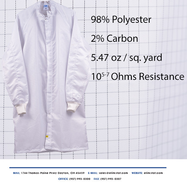 Black Carbon Threading in ESD Smock shown at macro scale