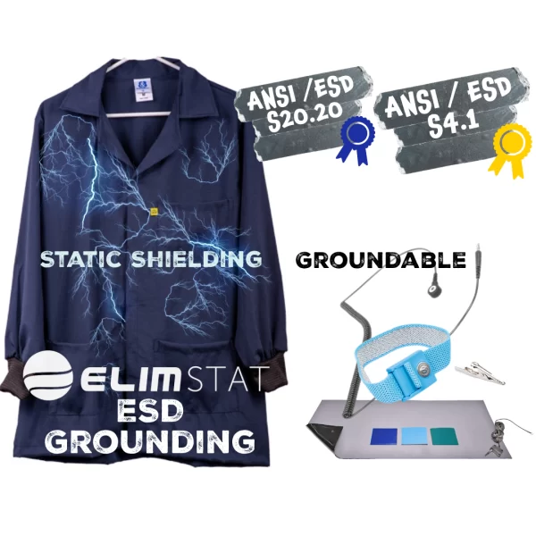 Cotton ESD Smocks Groundable Static Shielding